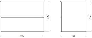 Подвесная тумба под раковину Art&Max Torino 80см сапфир AM-TORINO-800-2C-SO-SA-P